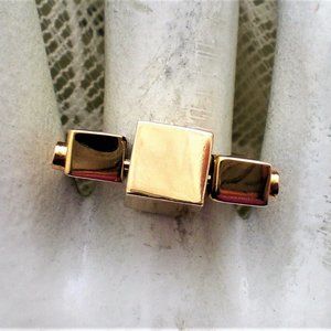 Designer Signed A.L.C. Gold Tone Rotating Dice Ring $118 Sold Out
